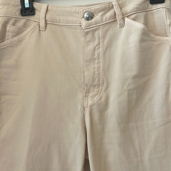 Massimo Dutti Cream Beige Tan Capri Cropped Pants Skinny Fit sz 4 Like New Cute - Picture 4 of 17